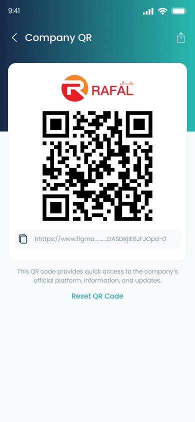 Company QR code screen